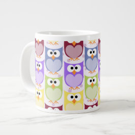 Cute Ugglor, Uggla Mönster, Baby, Ugglor,, färgsta Jumbo Mugg