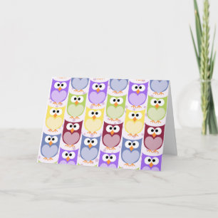 Cute Ugglor, Uggla Mönster, Baby, Ugglor,, färgsta Kort