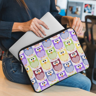 Cute Ugglor, Uggla Mönster, Baby, Ugglor,, färgsta Laptop Fodral