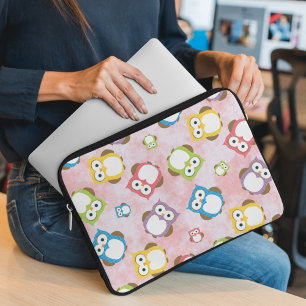 Cute Ugglor, Uggla Mönster, Colorful Ugglor, Baby Laptop Fodral