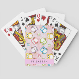 Cute Ugglor, Uggla Mönster, Colorful Ugglor, ditt  Casinokort