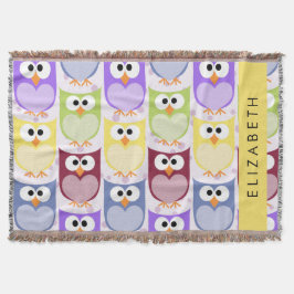 Cute Ugglor, Uggla Mönster, Colorful Ugglor, ditt  Filt