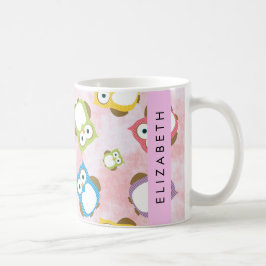 Cute Ugglor, Uggla Mönster, Colorful Ugglor, ditt  Kaffemugg