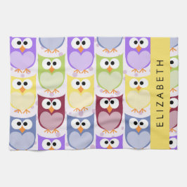Cute Ugglor, Uggla Mönster, Colorful Ugglor, ditt  Kökshandduk