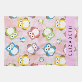 Cute Ugglor, Uggla Mönster, Colorful Ugglor, ditt  Kökshandduk