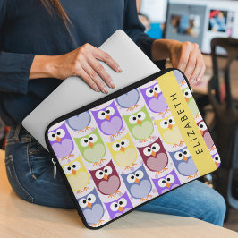 Cute Ugglor, Uggla Mönster, Colorful Ugglor, ditt  Laptop Fodral