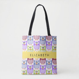 Cute Ugglor, Uggla Mönster, Colorful Ugglor, ditt  Tygkasse