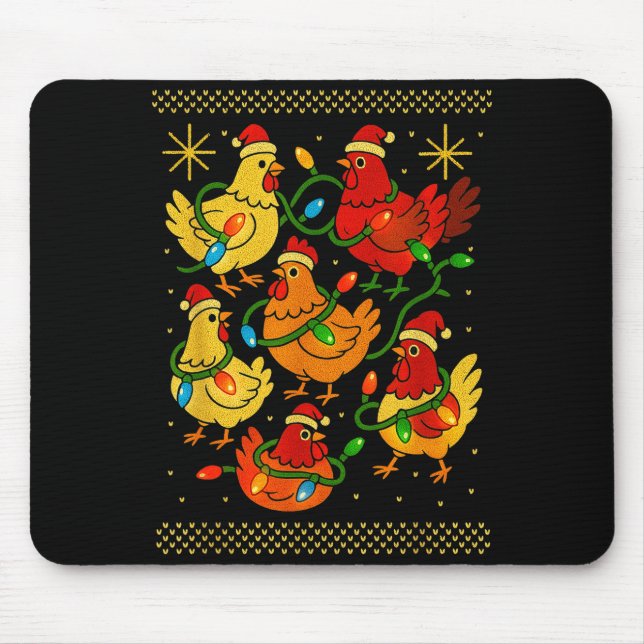 Cute Ugly Christmas Chickens Hen Shirt Funny Xmas  Musmatta (Framsidan)