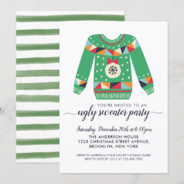 Cute Ugly Sweater jul Ornamet Julfest Inbjudningar
