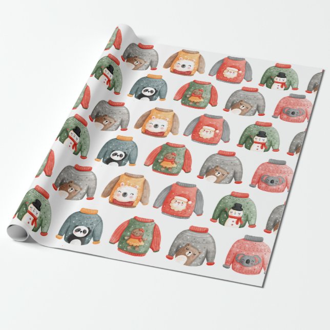 Cute Ugly Sweater-Julfest Presentpapper (Utrullad)