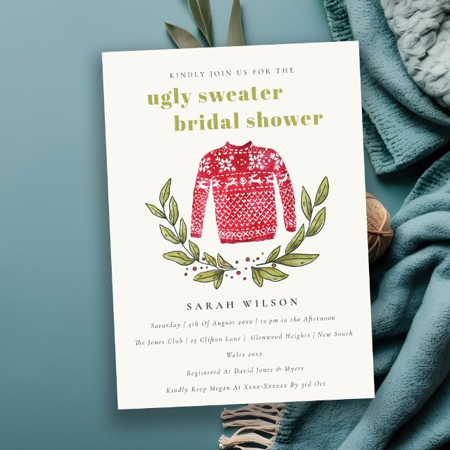 Cute Ugly Sweater Löv Winter Möhippa Inbjudan (Skapare uppladdad)