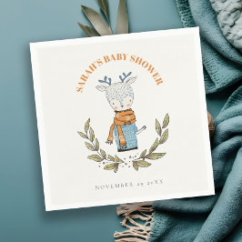 Cute Ugly Sweater Löv Winter Reindeer Baby Shower Pappersservett