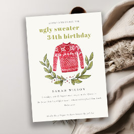 Cute Ugly Sweater Winter any Age Birthday Inbjudan