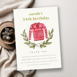 Cute Ugly Sweater Winter Red i alla åldrar Tack Kort