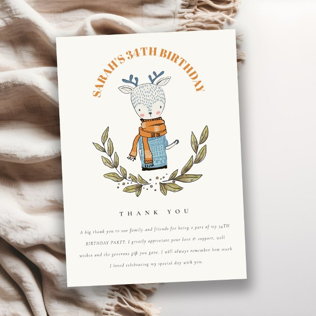 Cute Ugly Sweater Winter Reindeer, alla åldrar Föd Tack Kort (Skapare uppladdad)