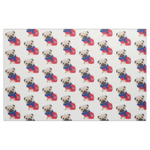 Cute UK Pugs Tyg