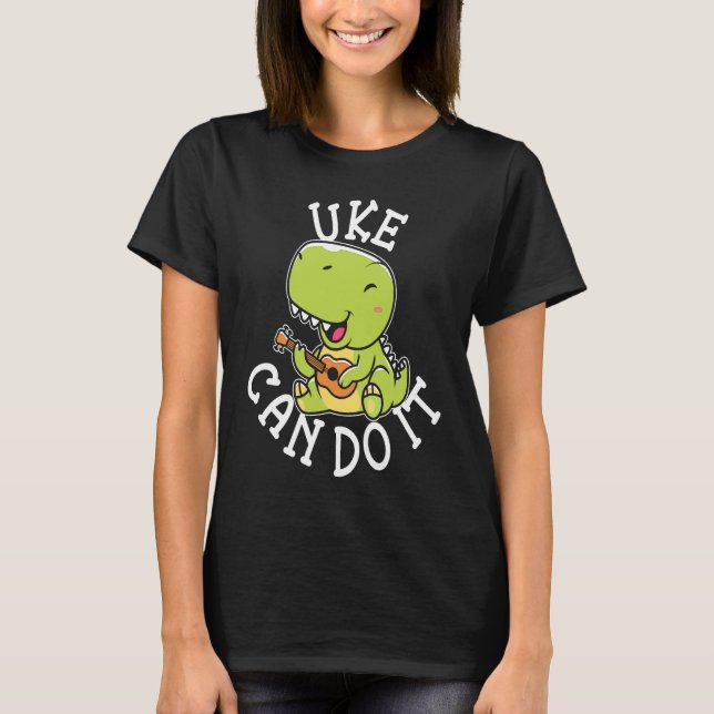 Cute Uke Can Do It Ukulele Player T Shirt (Framsida)