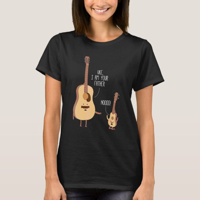 Cute Uke Jag är din Far Ukulele Guitar Music T Shirt (Framsida)