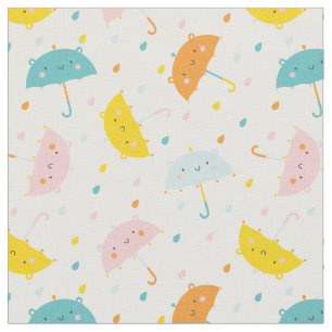 Cute Umbrellas and Raindros Tyg