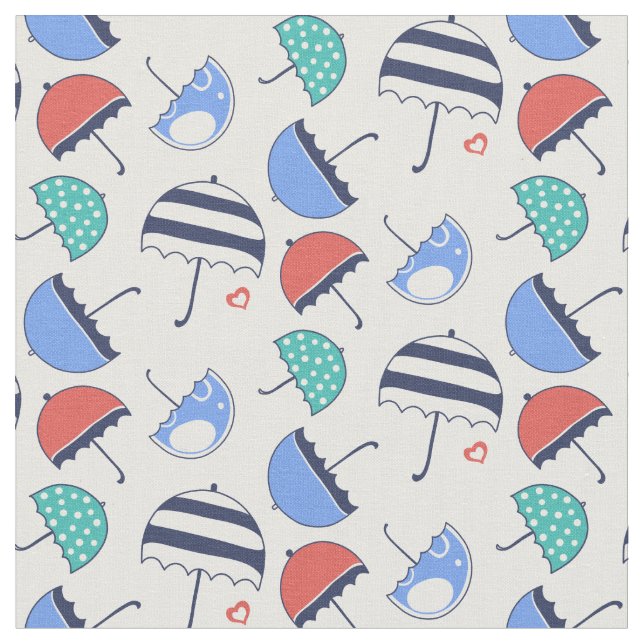 Cute Umbrellas Tyg (Närbild)