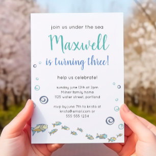 Cute under havet, trettonde årsdagen inbjudningar