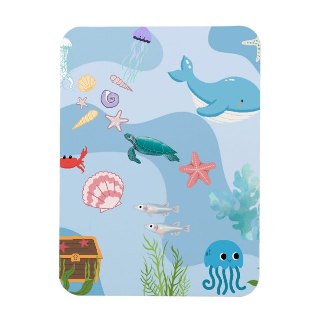Cute under havsvänner magnet (Vertikal)