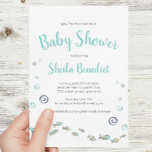 Cute under inbjudan till Sea Fish Baby Shower