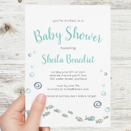 Cute under inbjudan till Sea Fish Baby Shower