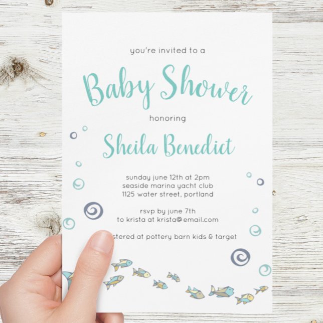 Cute under inbjudan till Sea Fish Baby Shower (Skapare uppladdad)
