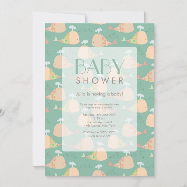 Cute under Sea Baby Shower Inbjudan (Framsida)