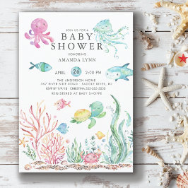Cute under Sea Baby Shower-inbjudan Inbjudningar