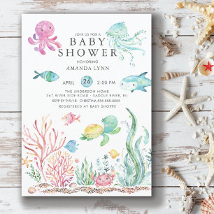 Cute under Sea Baby Shower-inbjudan Inbjudningar