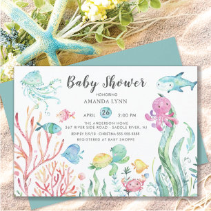 Cute under Sea Baby Shower-inbjudan Inbjudningar