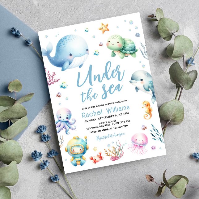 Cute under Sea Baby Shower Inbjudningar (Skapare uppladdad)
