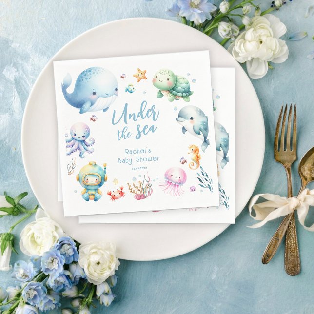 Cute under Sea Baby Shower Pappersservett (Skapare uppladdad)