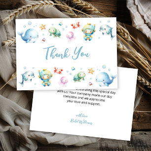 Cute under Sea Baby Shower Tack Kort