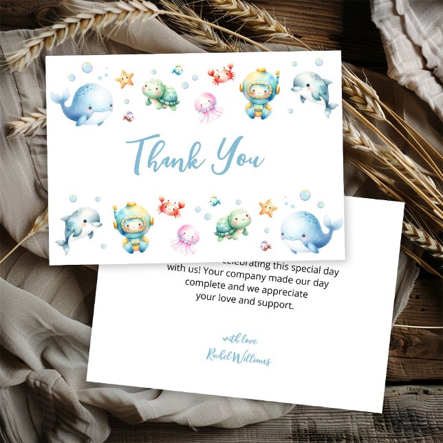 Cute under Sea Baby Shower Tack Kort (Skapare uppladdad)
