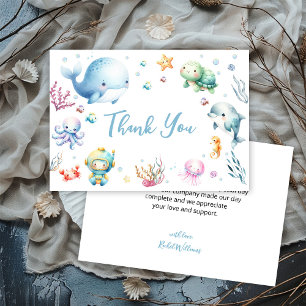 Cute under Sea Baby Shower Tack Kort