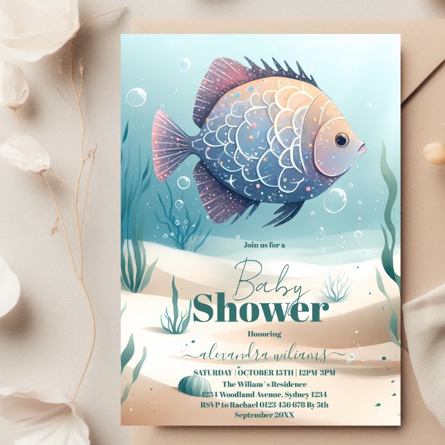 Cute under Sea Boy Baby Shower Inbjudningar (Skapare uppladdad)
