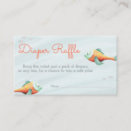 Cute under Sea Fish Neutralt Twin Diaper Raffle Tilläggskort