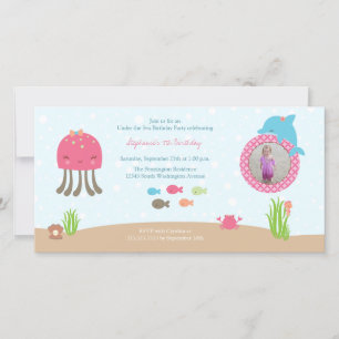 Cute under Sea flick kalas inbjudan