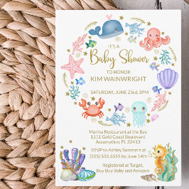 Cute under Sea Gender Neutral Baby Shower Inbjudningar
