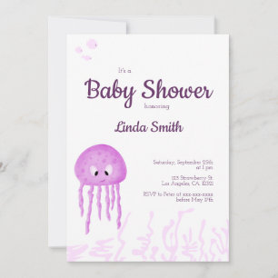 Cute under Sea Girl Baby Shower Inbjudningar