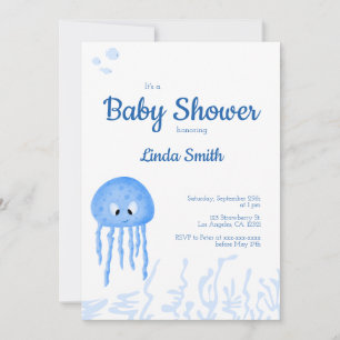 Cute under Sea Jellyfish Boy Shower Inbjudningar
