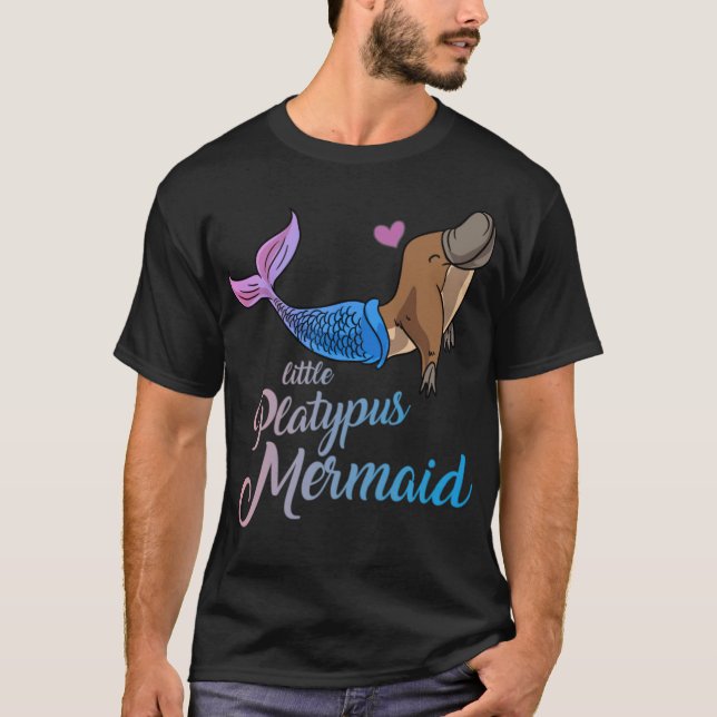 Cute under Sea Little Platypus Sjöjungfru hund T Shirt (Framsida)