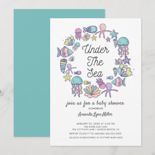 Cute under Sea Sea Baby Shower-inbjudan Inbjudningar