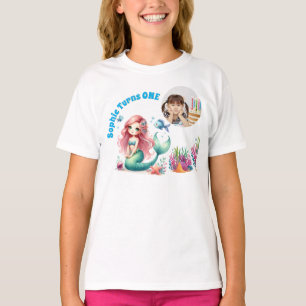 Cute under Sea Sjöjungfru Foto Birthday Kids T Shirt