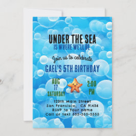 Cute under sjöpojkens födelsedagsfest inbjudan