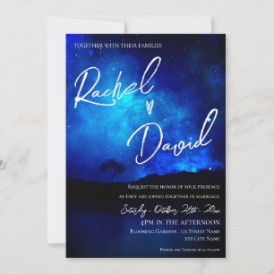 Cute under Stars Night Himlar Typography Bröllop