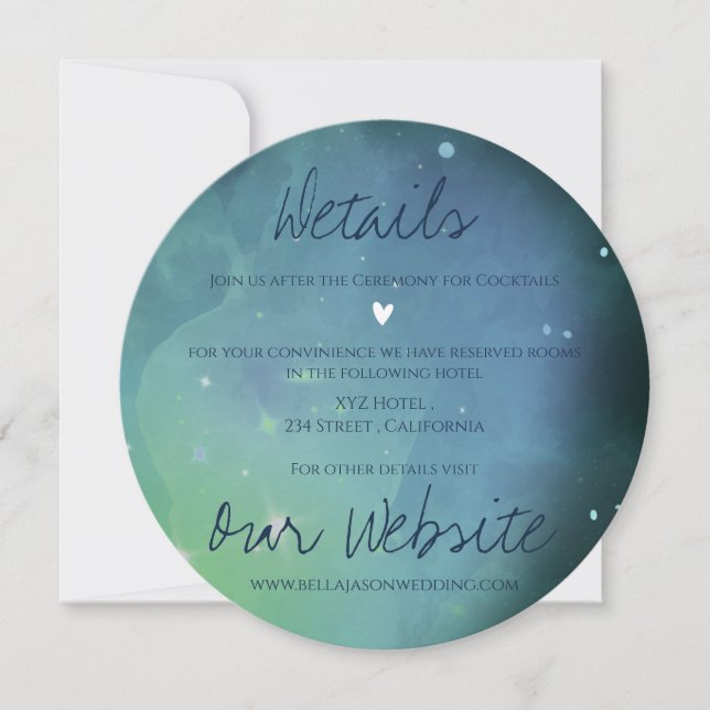 Cute under stjärnorna Himlar vid Bröllop (Framsida)